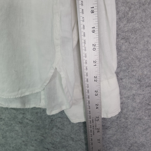 J. Crew Baird McNutt Irish Linen Wren Slim Fit White Button-Up Shirt - Picture 9 of 10